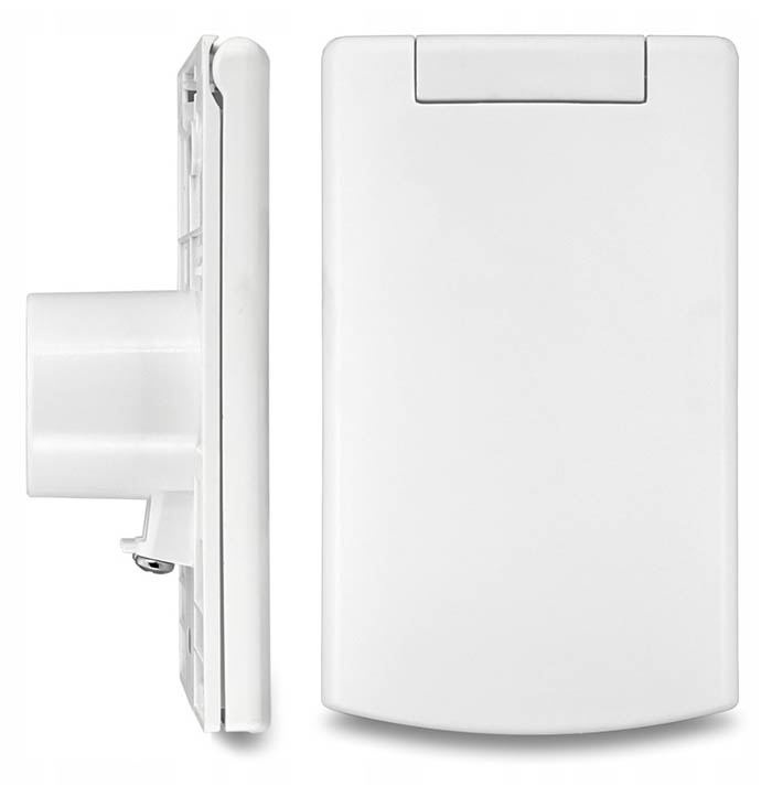 Vysavačová zásuvka DELUXE LONG obdélník - bílá  s nepřilnavým povrchem. Určeno pro centrální vysavače.